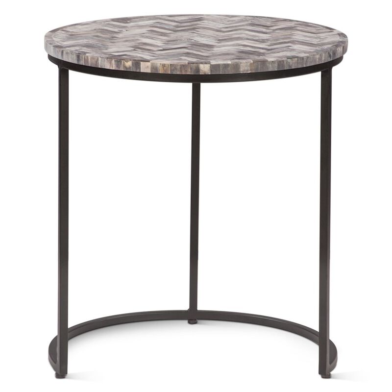 World Interiors Mumbai 20 Nesting Tables in Chevron Pattern, Set 2