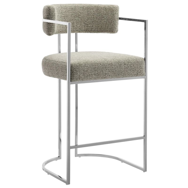 Modway Huron Modern Barrel Counter Stool with Sled Base in Silver Wheat image number 0