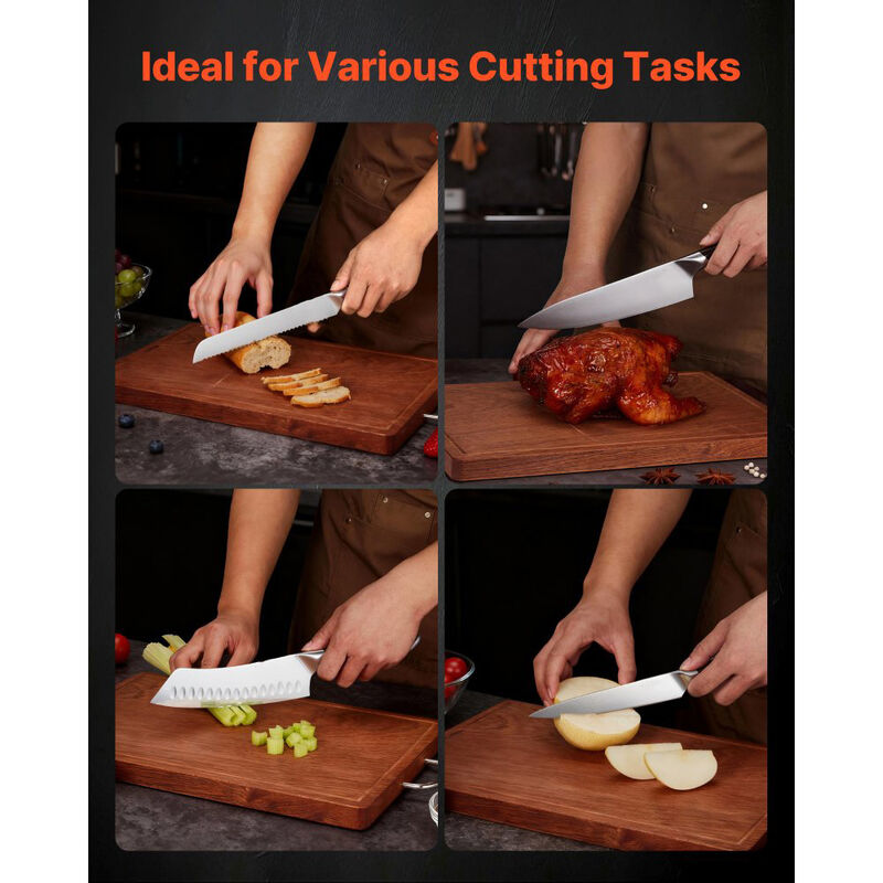 6 Piece Kitchen Knife Set with Magnetic Holder, High Carbon Stainless Steel Cutlery image number 3