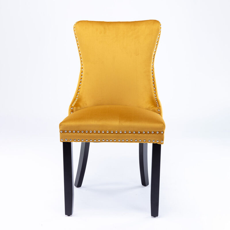 Streamdale Set of 2 Gold Wingback Dining Chairs
