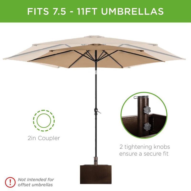 Hivvago Portable Wheeled Powder Coated Steel Umbrella Base Stand / Planter Box