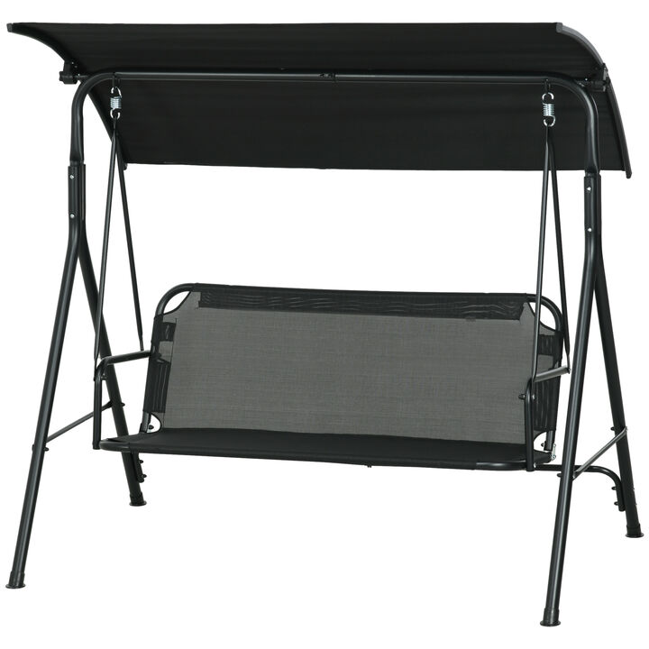 Hivvago Patio Swing Chair with Steel Frame and Adjustable Canopy