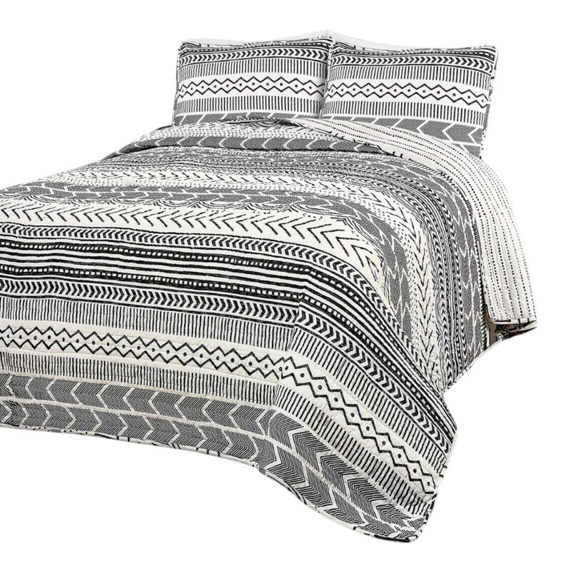 Scandinavian Cotton Comforter Set with Reversible Design &ndash; 3 Pieces