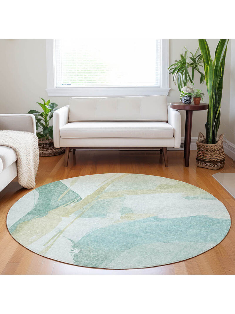 Ravenna RN7 Teal 8' Round Rug image number 1