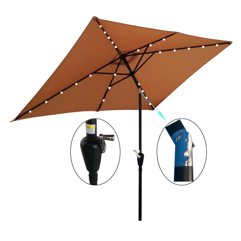 Streamdale 10' x 6.5' Solar LED Patio Umbrella