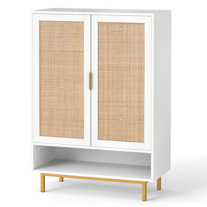 Modern 43" Shoe Cabinet 6-Tier Storage with Double Doors
