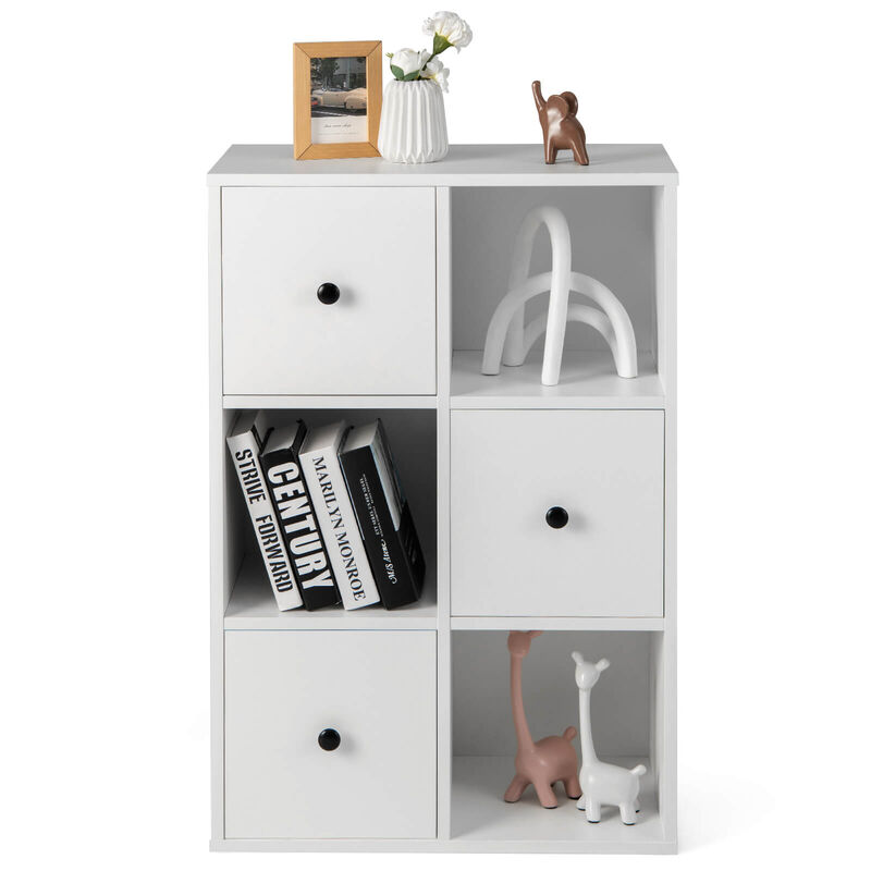 3-Tier Bookshelf with Anti-toppling Device for Living Room