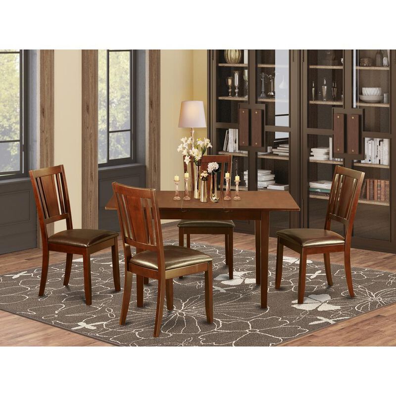 5 Pc Small dinette set - Table with Leaf and 4 Kitchen Chairs
