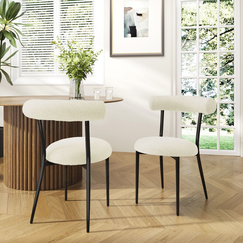 Merax Modern 2 Pieces Dining Chairs with Metal Frame