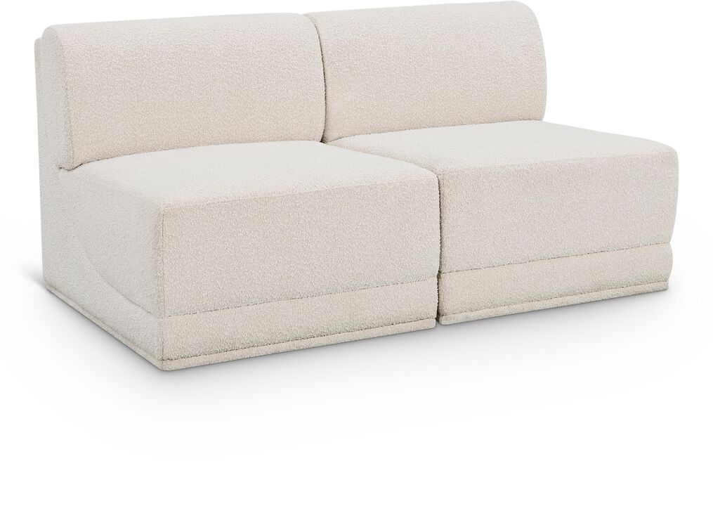 Meridian Furniture Ollie Cream Boucle Fabric Modular Sofa