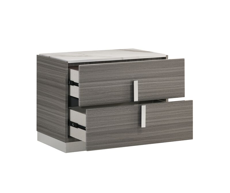 Celvessiq Marble-Top 2-Drawer Nightstand image number 8