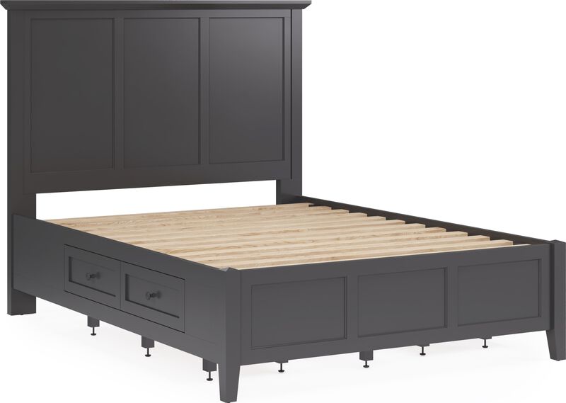 Grace Full-size Four Drawer Platform Storage Bed in Raven Black