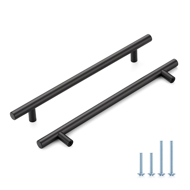 HOME EDIT Matte Black Cabinet Handles 7-1/2 Inch Hole Spacing, Stainless Steel Drawer Pulls for Cabinets, Kitchen, Bathroom, Dre