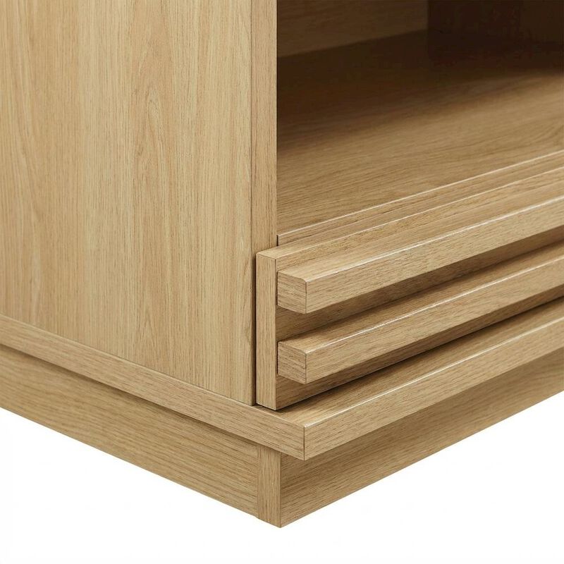 Wall-Mount Nightstand in Brown Finish with Modern Design image number 6