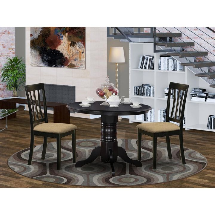 3 Pc dinette Table set-Small Kitchen Table and 2 Dining Chairs