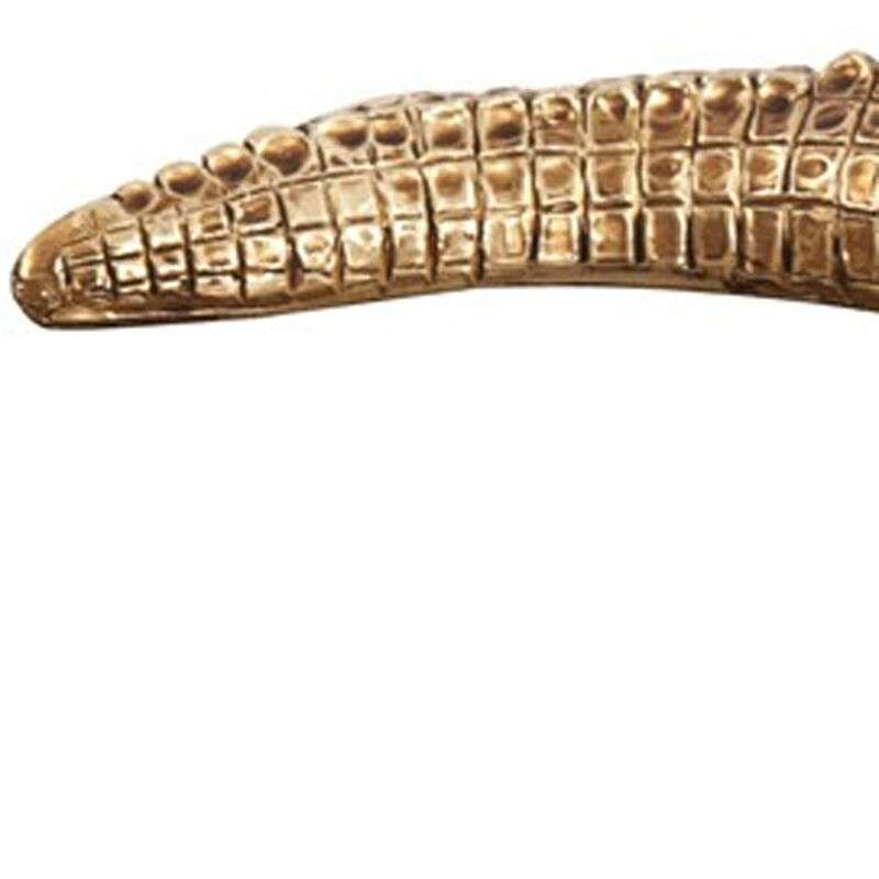HomeRoots Crocodile Brass Finish Sculpture image number 2