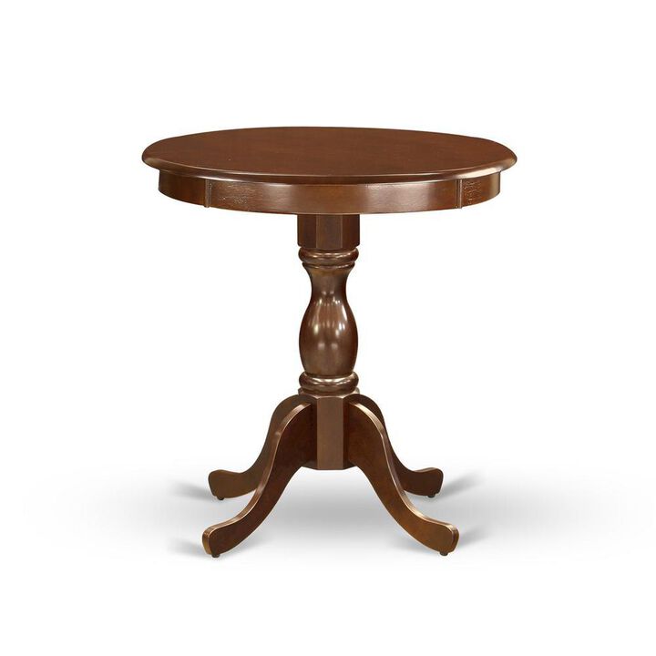 Amazing Small Dining Table with Oak Color Table Top Surface and Asian Wood Kitchen Table Pedestal Legs - Oak Finish