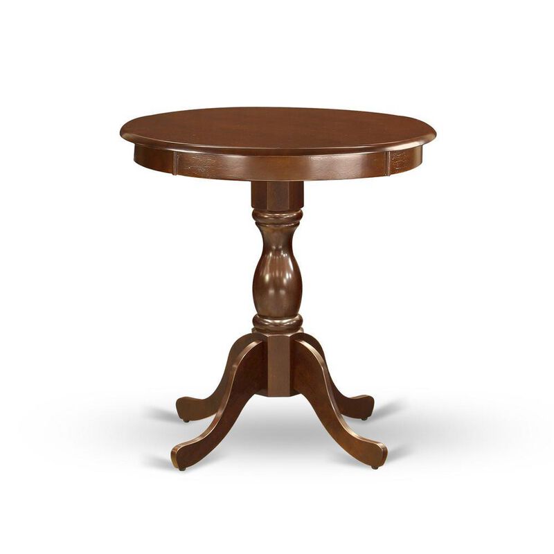 Amazing Small Dining Table with Oak Color Table Top Surface and Asian Wood Kitchen Table Pedestal Legs - Oak Finish