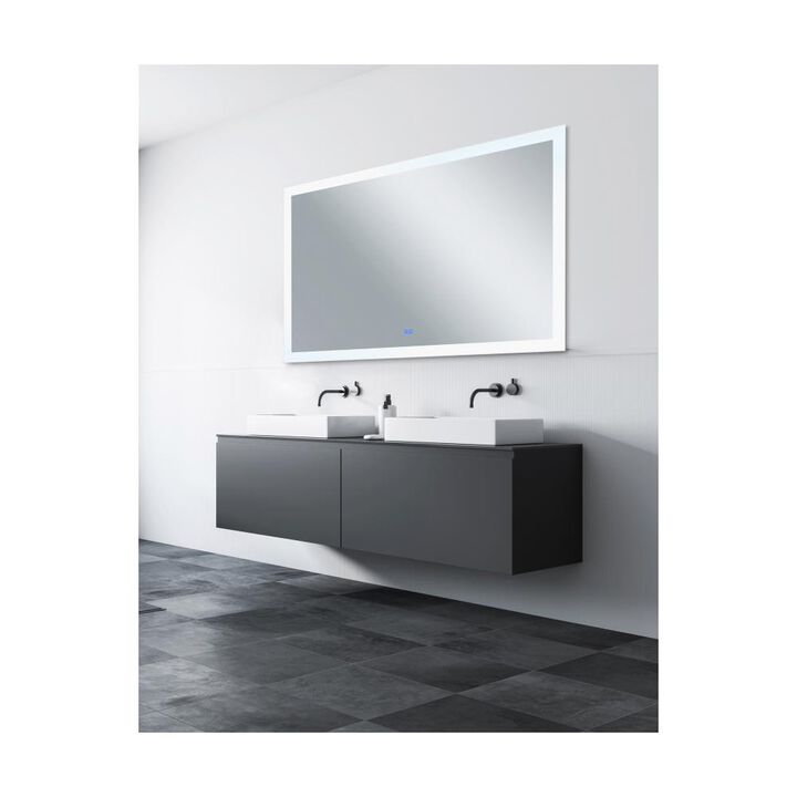 Abigail Rectangle Matte White LED 70 in. Mirror From our Abigail Collection