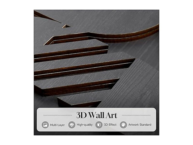 Framed Black 3D Wood Wall Art Set 2 Modern Minimalist Geometric Walls Abstract image number 2