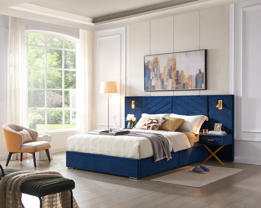 Japkol King Size Velvet Bed