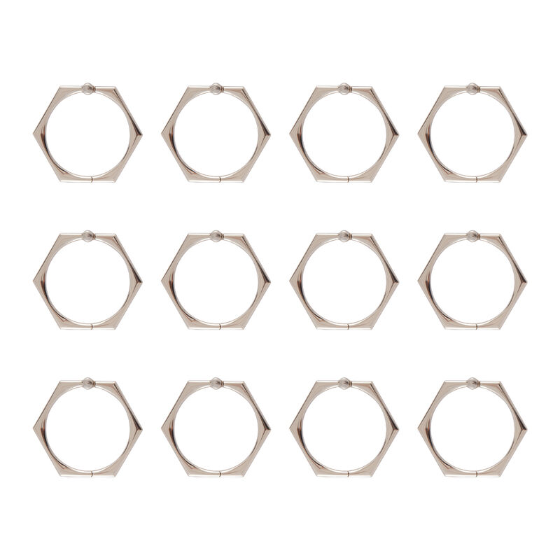 Rust-Proof Hexagon-Shaped Shower Curtain Hooks with Clasp Closure, Set of 12 image number 4