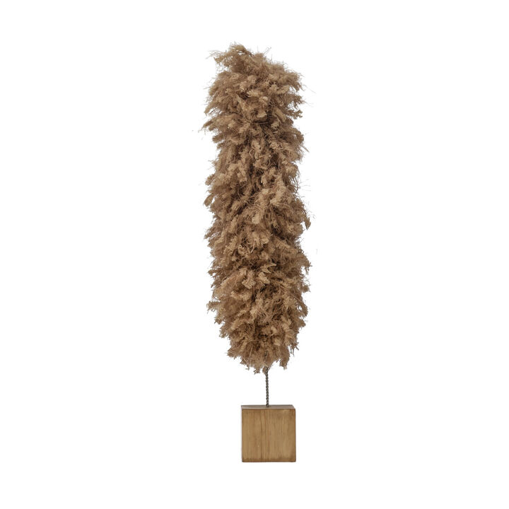 Fabric Yarn Tree with Wood Base, Tan