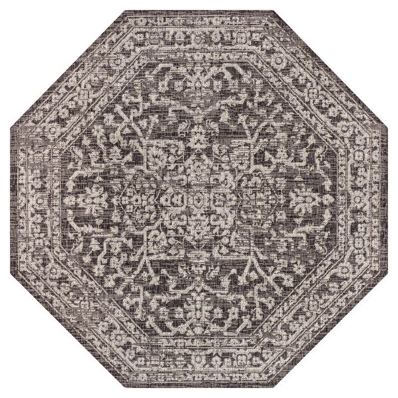 Malta Bohemian Medallion Textured Weave Octagon Indoor/Outdoor Area Rug