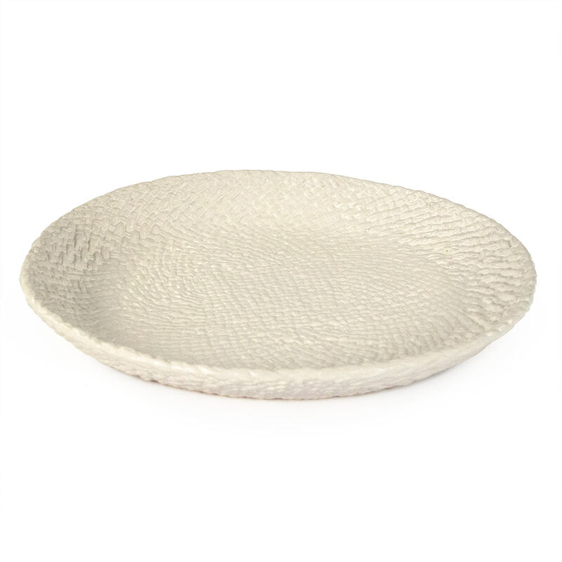 White Cross Weave Platter Medium image number 0