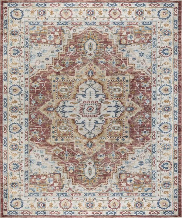Pasargad Home Turkish Heritage Design Rust Area Rug.