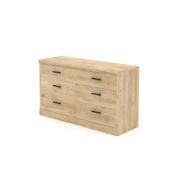 6-Drawer Bedroom Dresser in Prime Oak