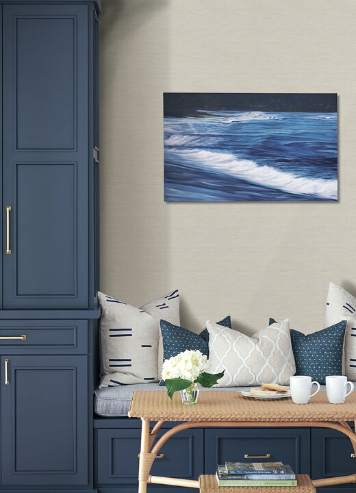 Agave Off-White Faux Grasscloth Wallpaper