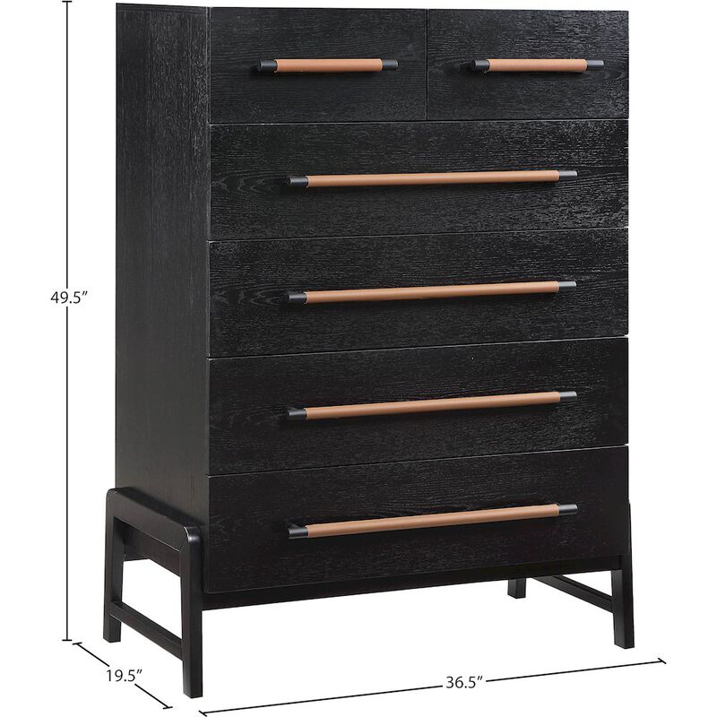Meridian Furniture Kaya Black Vegan Leather Chest