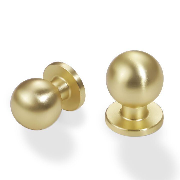 Amasideca 10 Pack Brushed Brass Kitchen Cabinet Knobs - Zinc Alloy Cabinet Drawer Knobs Gold Kitchen Hardware Solid Cupboard Kno