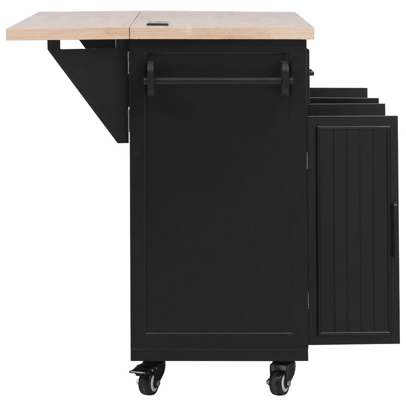Merax Vertical Stripe Rolling Kitchen Cart on Wheels