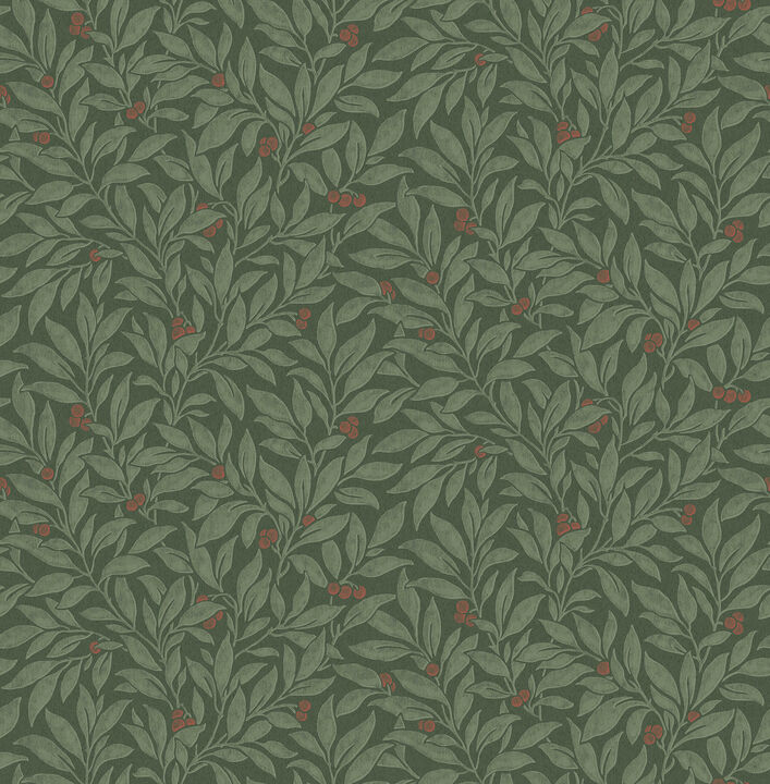 Winter Berry Evergreen Vine Wallpaper
