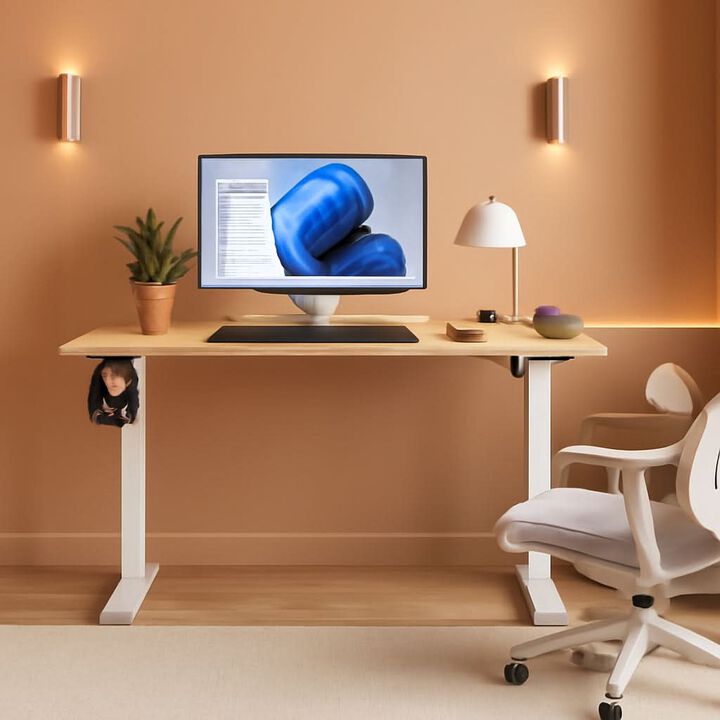ShipItFurniture 48" Natural Electric Standing Desk with Memory Presets