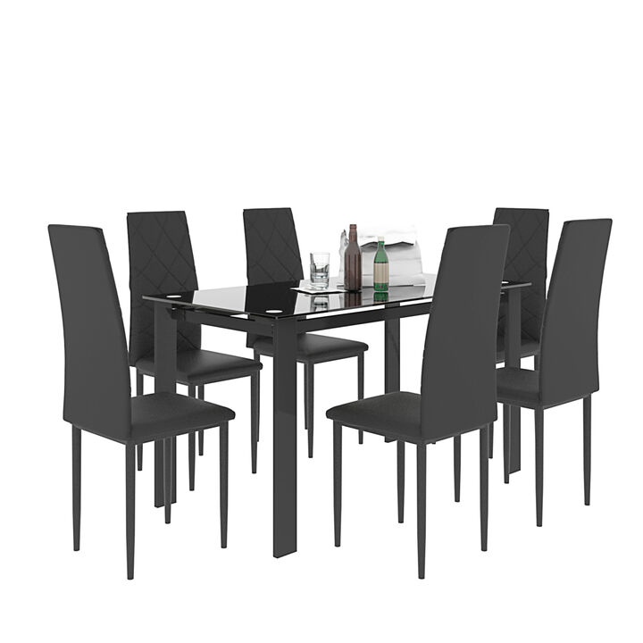 7-piece dining table set, dining table and chair