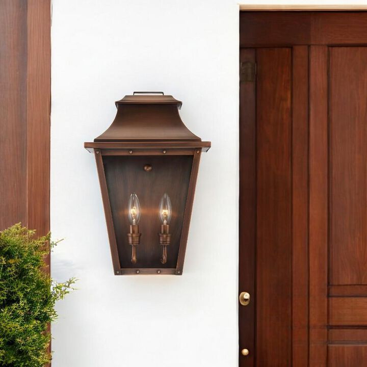 Hivvago Coventry 2-Light Copper Patina Pocket Wall Light