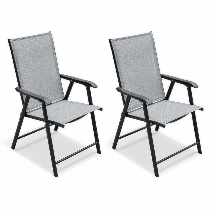 WOW PIONEER Outdoor Patio Stackable Portable Folding Chairs Set of 2