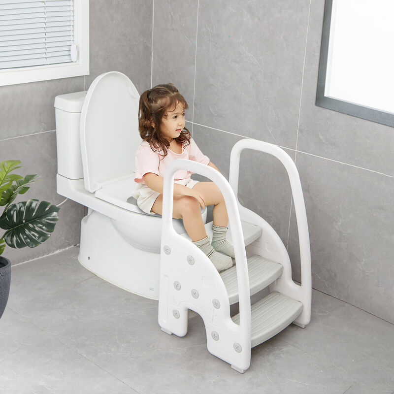 3-Step Standing Stool for Kids with Handrails and Non-Slip Pedals image number 5