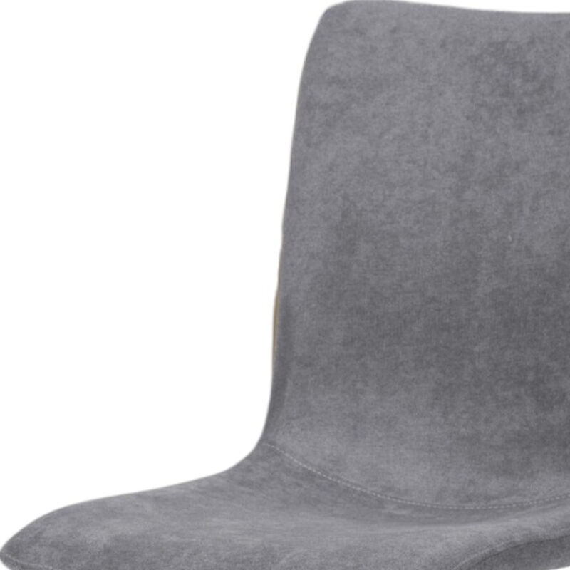 HomeRoots Set of Four Dark Gray and Gold Fabric Dining Side Chairs image number 4