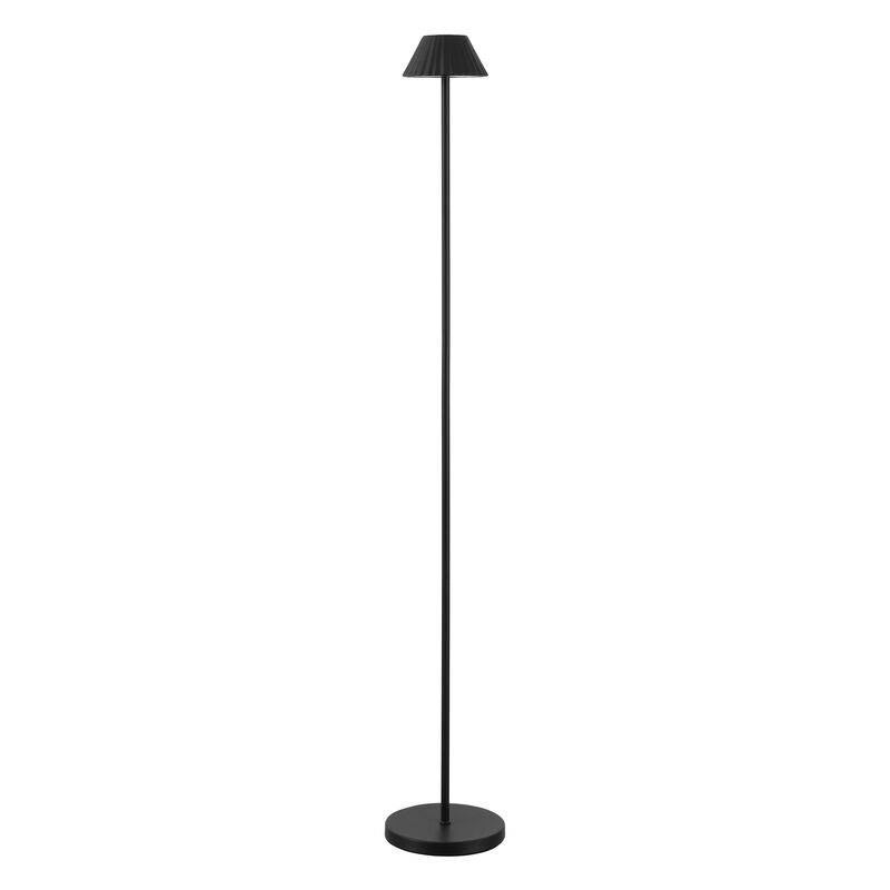 Mallory 44" Modern Minimalist Indoor/Outdoor Iron Pleated Shade Rechargeable/Cordless Dimmable Integrated LED Floor Lamp