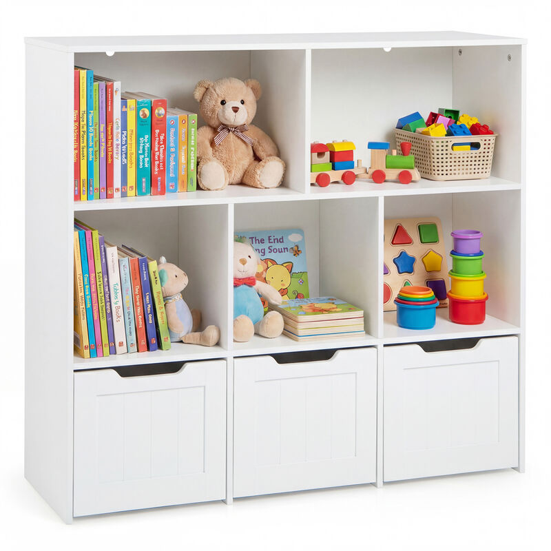 Kids Toy Organizer with Movable Drawers and Open Cubby Storage image number 3