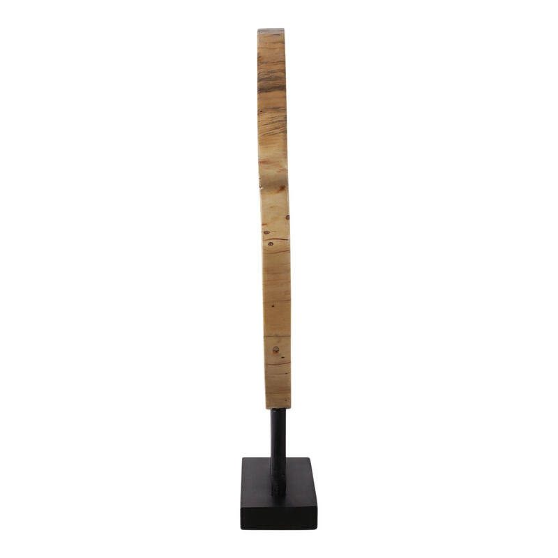 24x16" Open Wood Disc On Stand, Brown/black image number 2