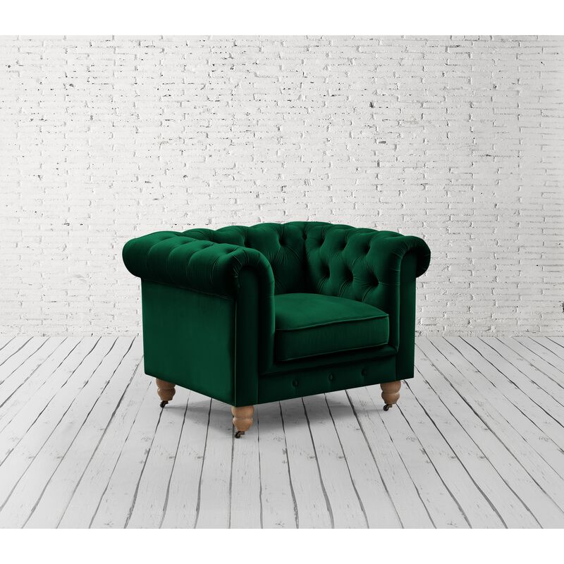 Rustic Manor Bayleigh Velvet Chesterfield Club Chair