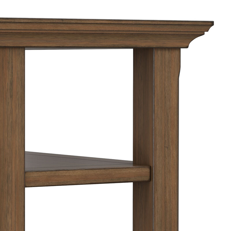 Acadian 14 inch Wide Solid Wood Transitional Narrow Side Table in Rustic Natural Aged Brown image number 5