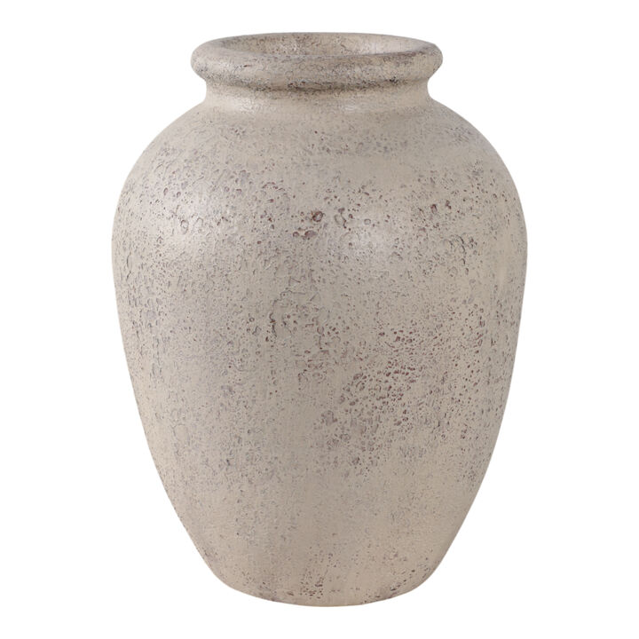 12x9" Terracotta Vase, White