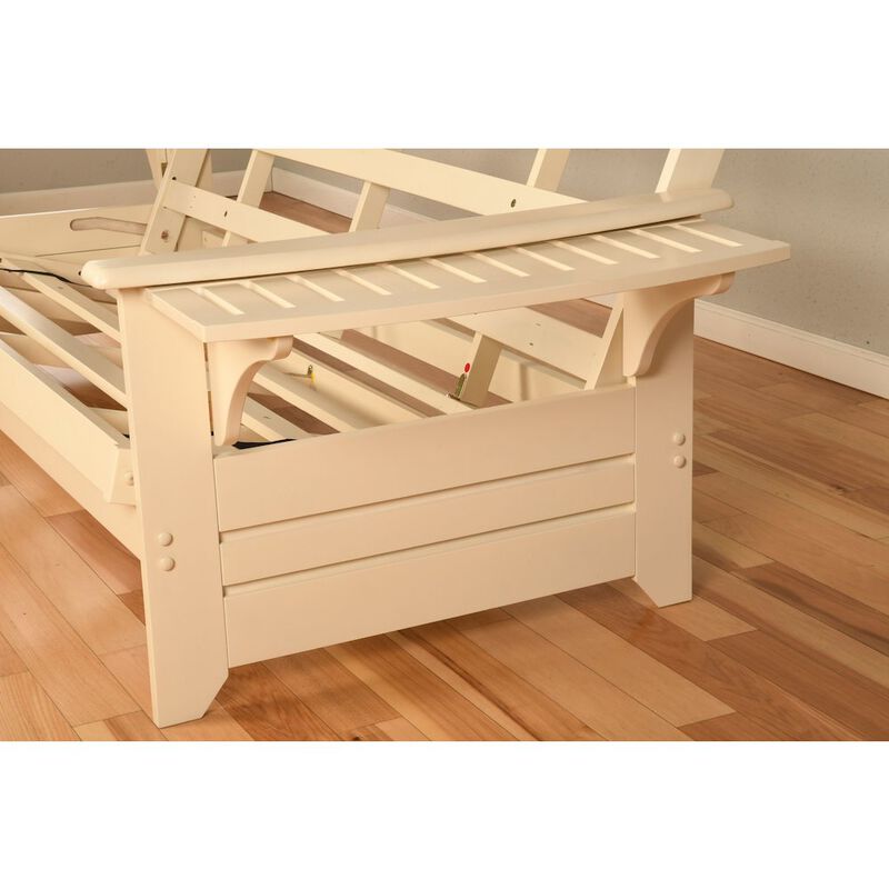 Phoenix Frame-Antique White Finish-Linen Aqua Mattress-Storage Drawers image number 3