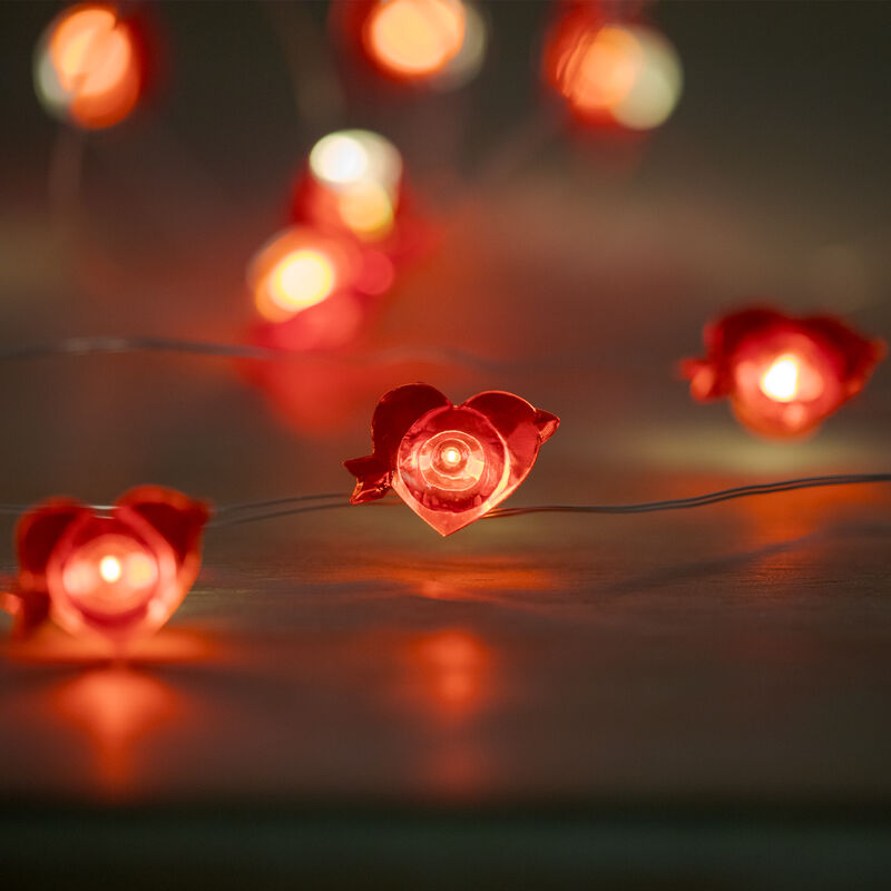 20-Count Valentine's Day Heart and Arrow LED Fairy Lights  6.25ft  Copper Wire image number 4